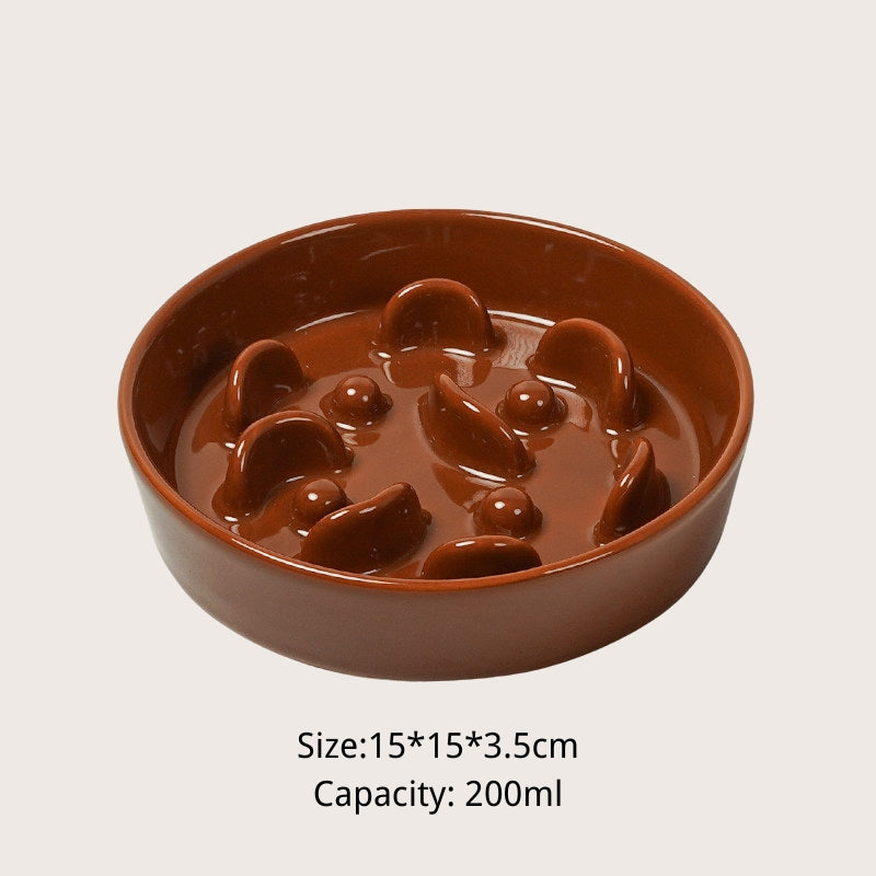 Ceramic Slow Feeder Bowl for Dogs & Cats – Anti-Choking Pet Bowl for Small & Medium Pets