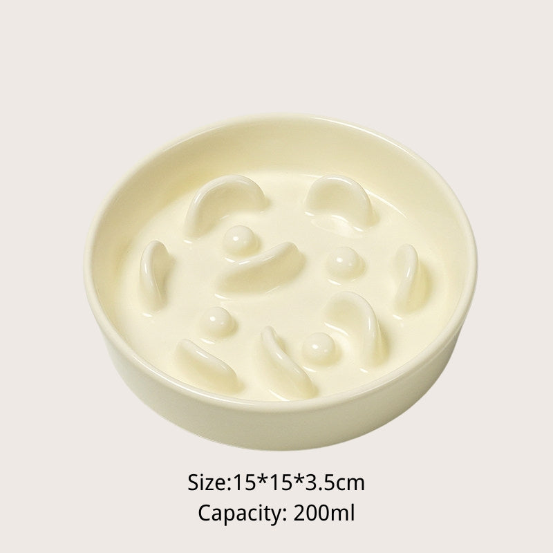 Ceramic Slow Feeder Bowl for Dogs & Cats – Anti-Choking Pet Bowl for Small & Medium Pets