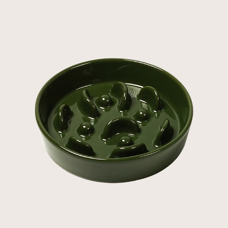 Ceramic Slow Feeder Bowl for Dogs & Cats – Anti-Choking Pet Bowl for Small & Medium Pets
