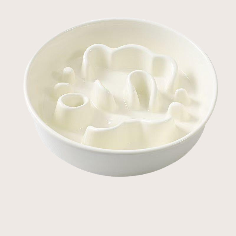 Ceramic Slow Feeder Bowl for Dogs & Cats – Anti-Choking Pet Bowl for Small & Medium Pets