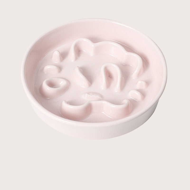 Ceramic Slow Feeder Bowl for Dogs & Cats – Anti-Choking Pet Bowl for Small & Medium Pets