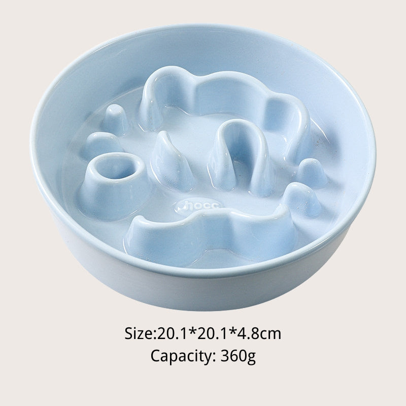 Ceramic Slow Feeder Bowl for Dogs & Cats – Anti-Choking Pet Bowl for Small & Medium Pets
