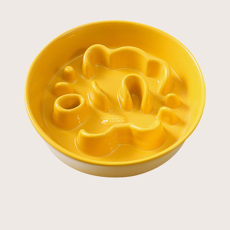 Ceramic Slow Feeder Bowl for Dogs & Cats – Anti-Choking Pet Bowl for Small & Medium Pets