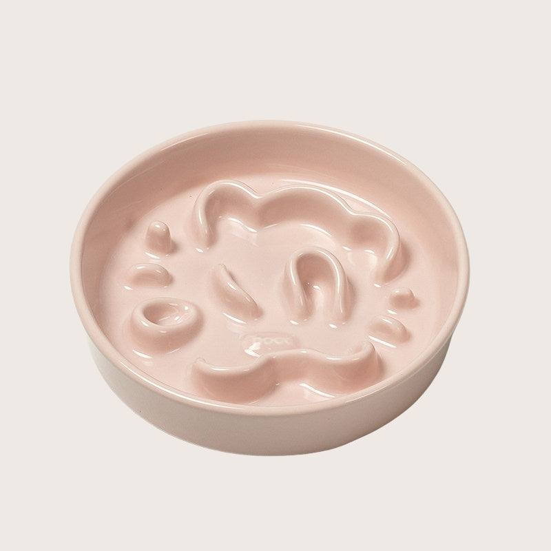 Ceramic Slow Feeder Bowl for Dogs & Cats – Anti-Choking Pet Bowl for Small & Medium Pets