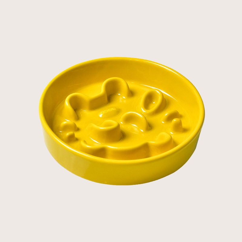Ceramic Slow Feeder Bowl for Dogs & Cats – Anti-Choking Pet Bowl for Small & Medium Pets