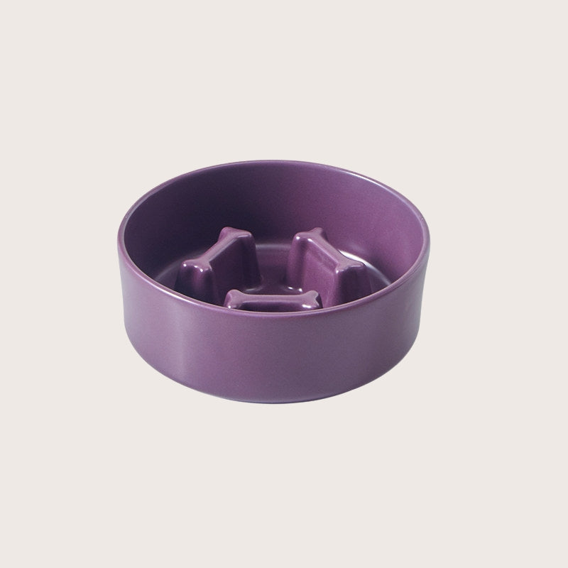 Bone-Shaped Ceramic Slow Feeder Bowl – Anti-Gulping Bowl for Small & Medium Dogs and Cats