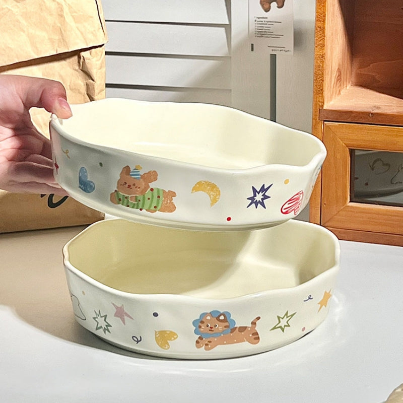 Large Ceramic Dog Bowl – Wide Mouth Anti-Tip Pet Food Bowl for Large Dogs & Cats