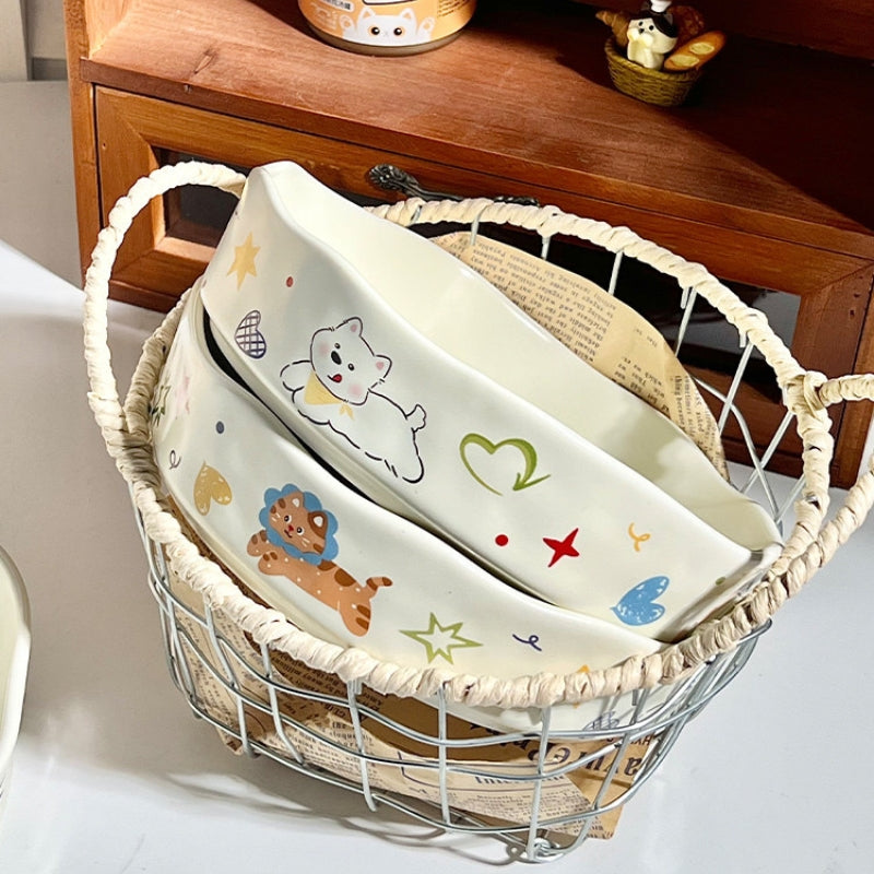 Large Ceramic Dog Bowl – Wide Mouth Anti-Tip Pet Food Bowl for Large Dogs & Cats