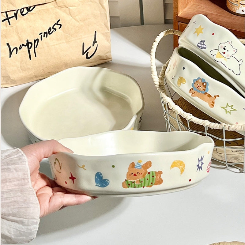 Large Ceramic Dog Bowl – Wide Mouth Anti-Tip Pet Food Bowl for Large Dogs & Cats