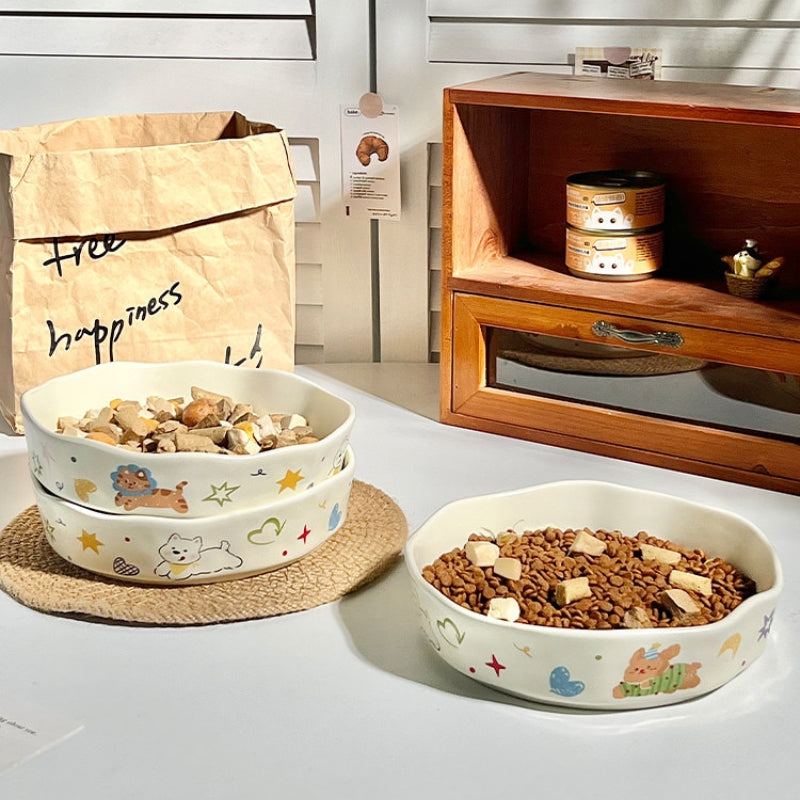 Large Ceramic Dog Bowl – Wide Mouth Anti-Tip Pet Food Bowl for Large Dogs & Cats