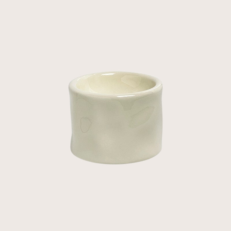 Handcrafted Irregular Black Ceramic Elevated Pet Bowl – Wide Mouth Neck Support Bowl for Cats & Small Dogs