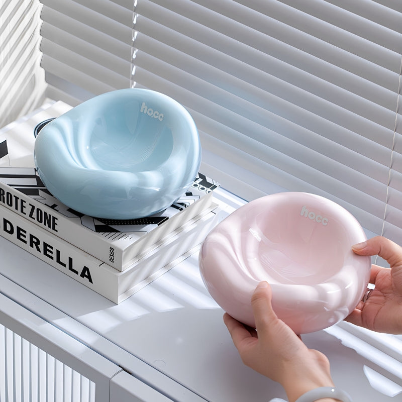 Ceramic Pet Bowl – Cute Food & Water Dish for Cats and Dogs, Anti-Tip Design