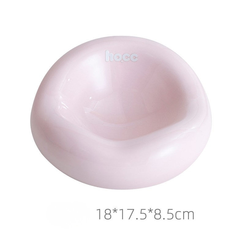 Ceramic Pet Bowl – Cute Food & Water Dish for Cats and Dogs, Anti-Tip Design