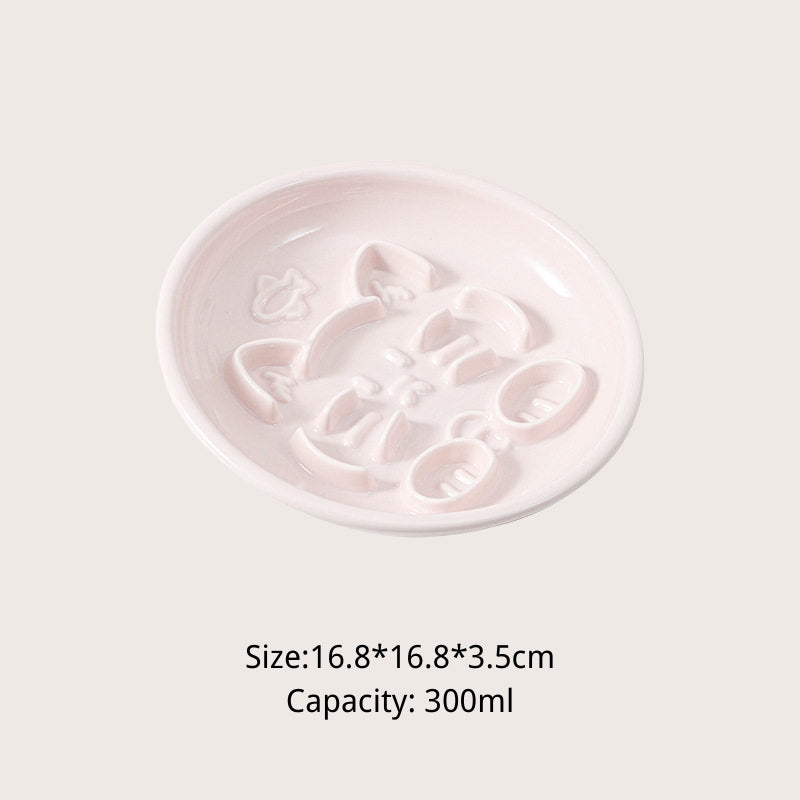 Ceramic Slow Feeder Bowl for Small & Medium Cats and Dogs