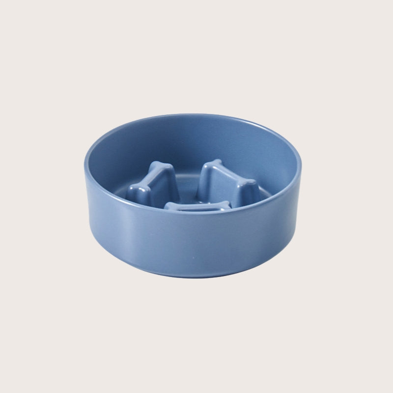 Bone-Shaped Ceramic Slow Feeder Bowl – Anti-Gulping Bowl for Small & Medium Dogs and Cats