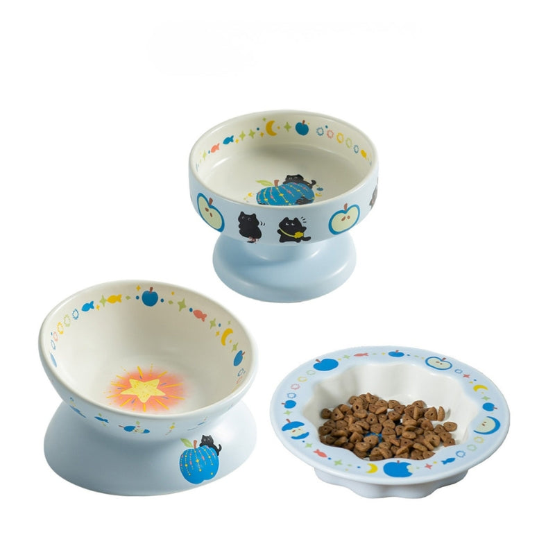 Fruit-Themed Ceramic Pet Bowl Set –  Cats and Small Dogs