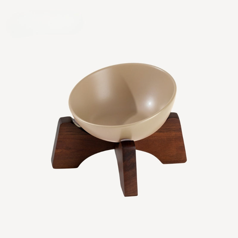 Ceramic Tilted Pet Bowl – Cat Food Bowl & Small Dog Feeding Dish