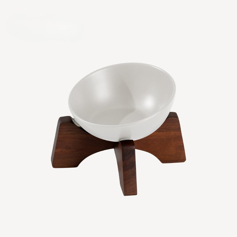 Ceramic Tilted Pet Bowl – Cat Food Bowl & Small Dog Feeding Dish