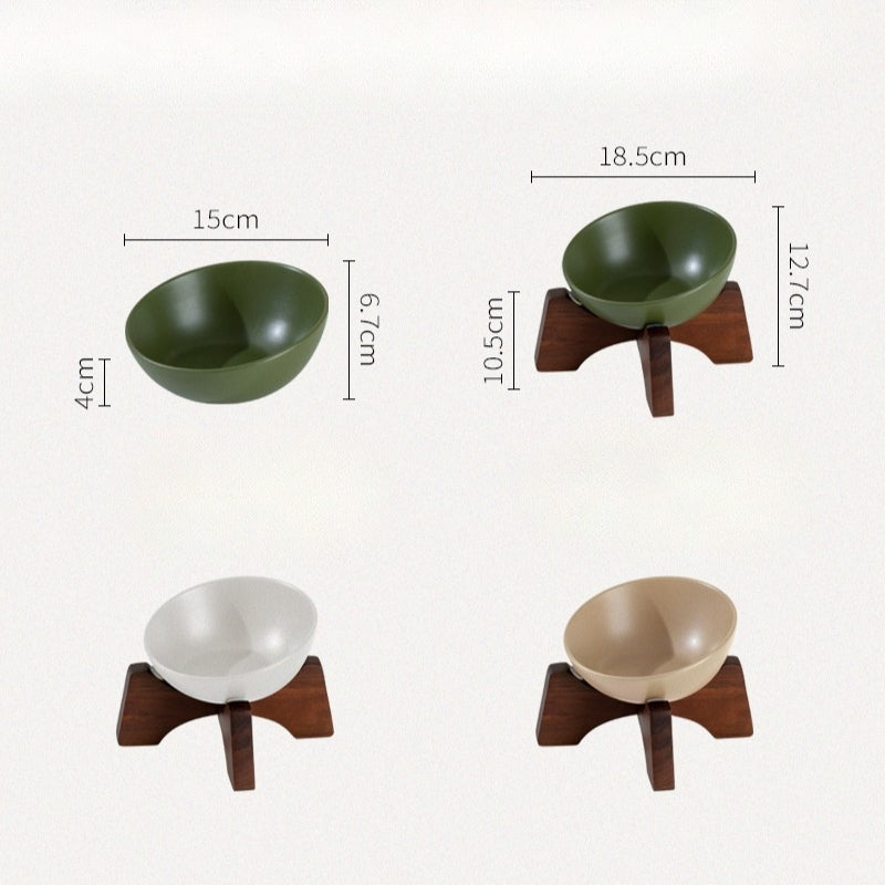 Ceramic Tilted Pet Bowl – Cat Food Bowl & Small Dog Feeding Dish