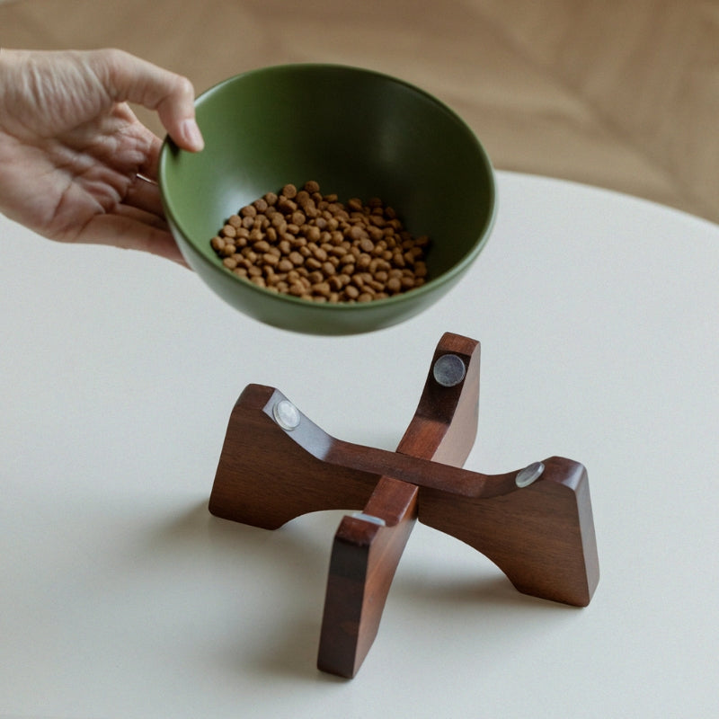 Ceramic Tilted Pet Bowl – Cat Food Bowl & Small Dog Feeding Dish