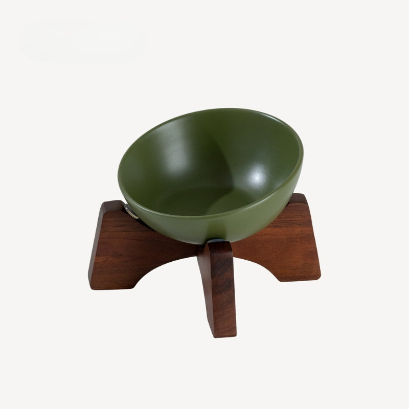 Ceramic Tilted Pet Bowl – Cat Food Bowl & Small Dog Feeding Dish