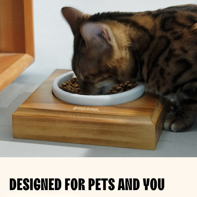 Ceramic Pet Bowl with Stand – Modern Feeding Furniture for Cats & Small Dogs