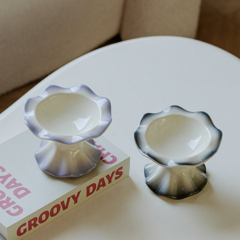 Elevated Ceramic Cat Bowl – Stylish Raised Feeding Bowl for Cats, Neck-Friendly Design