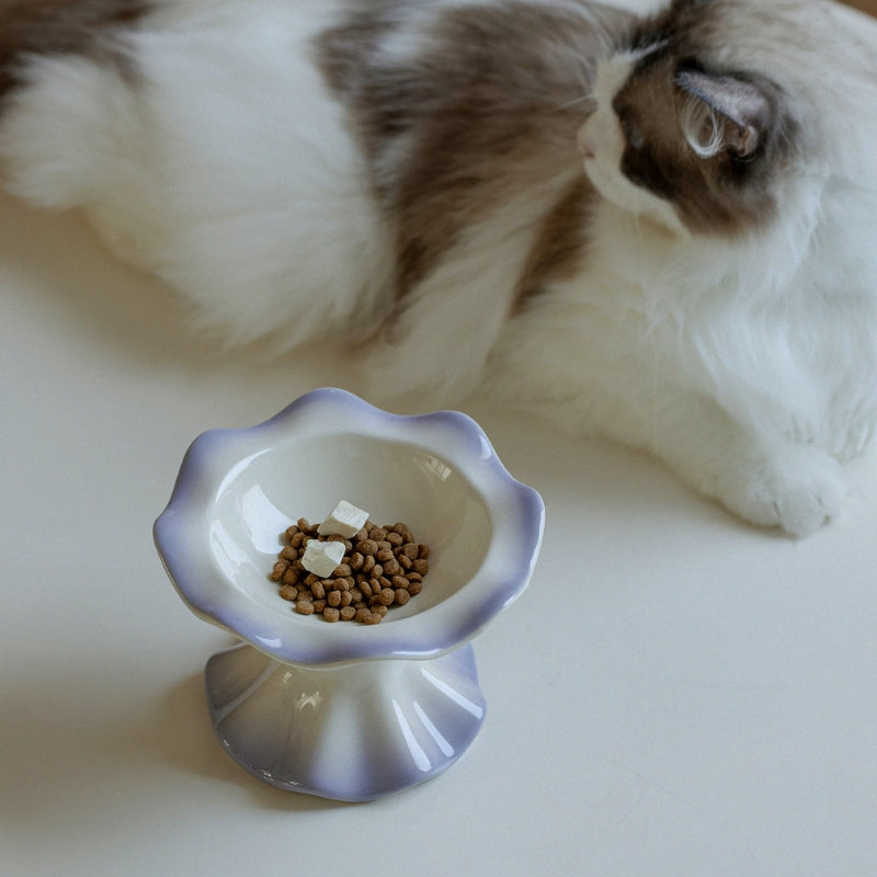 Elevated Ceramic Cat Bowl – Stylish Raised Feeding Bowl for Cats, Neck-Friendly Design