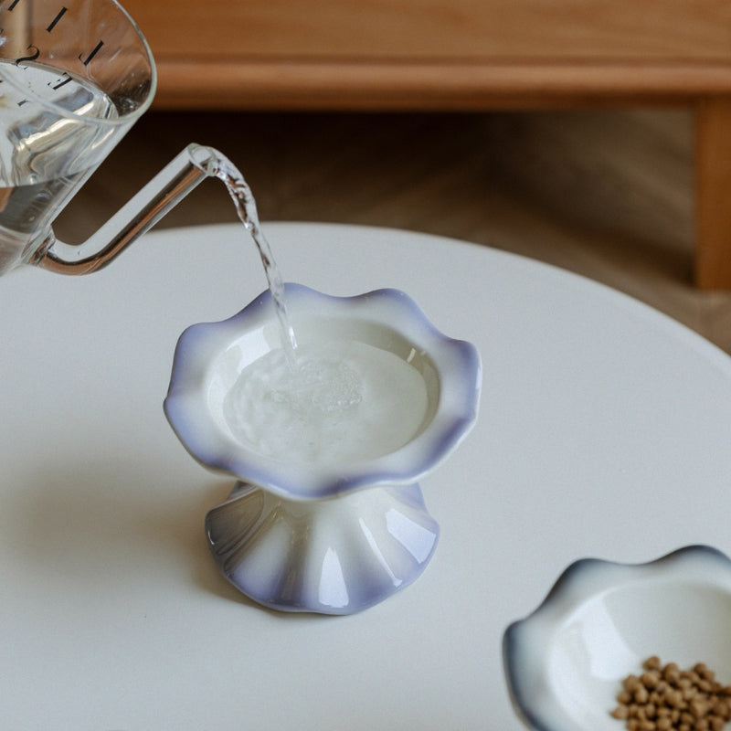 Elevated Ceramic Cat Bowl – Stylish Raised Feeding Bowl for Cats, Neck-Friendly Design