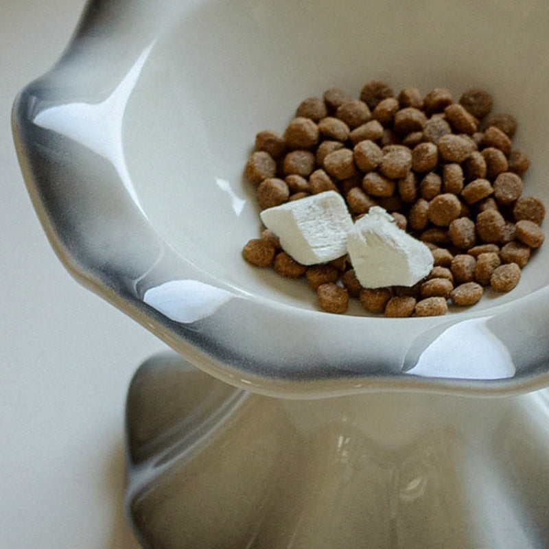 Elevated Ceramic Cat Bowl – Stylish Raised Feeding Bowl for Cats, Neck-Friendly Design