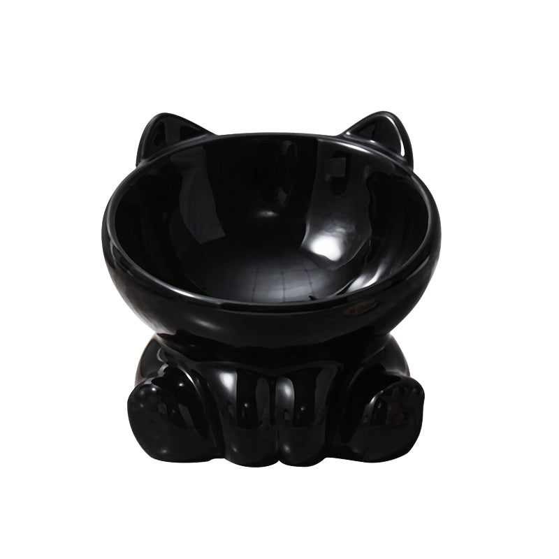Gradient Ceramic Elevated Tilted Pet Bowl – Neck-Friendly Anti-Spill Bowl for Cats & Small Dogs