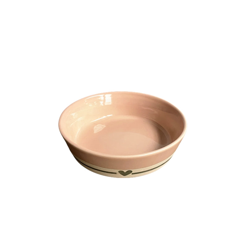 Elevated Ceramic Cat Dish – Shallow Bowl for Wet Food Feeding