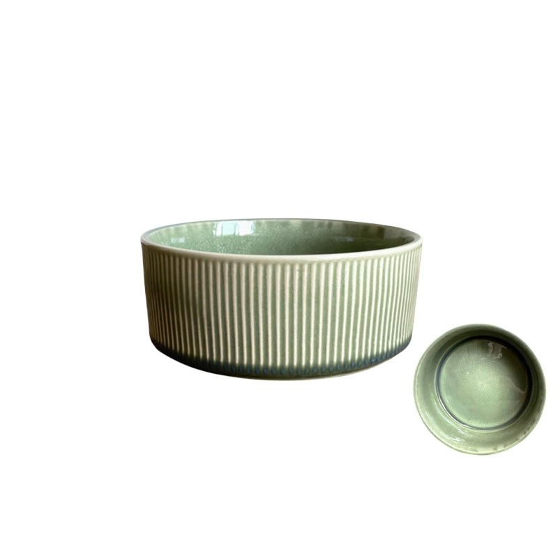 Elevated Ceramic Cat Dish – Shallow Bowl for Wet Food Feeding