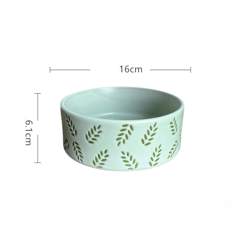 Elevated Ceramic Cat Dish – Shallow Bowl for Wet Food Feeding