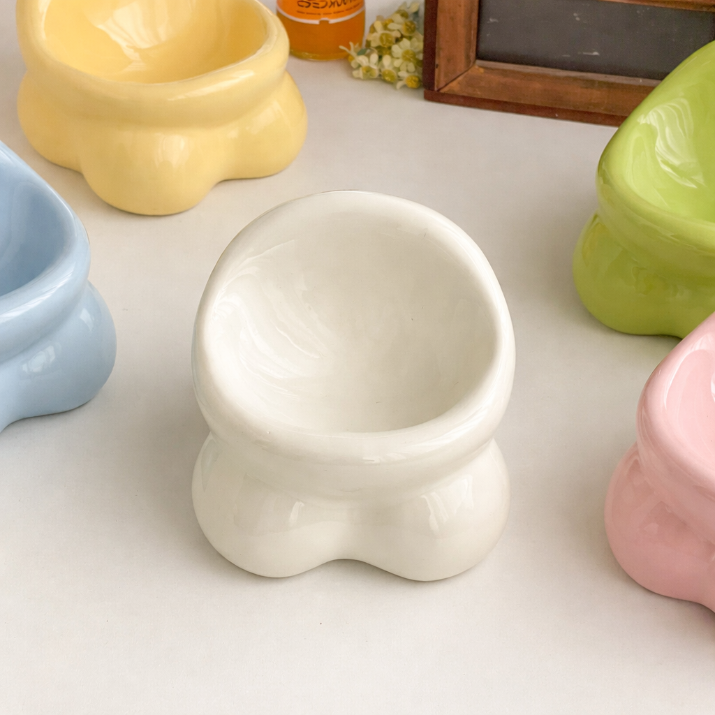 Ceramic Cat Bowl – Cute Design, Neck-Friendly Pet Bowl for Cats