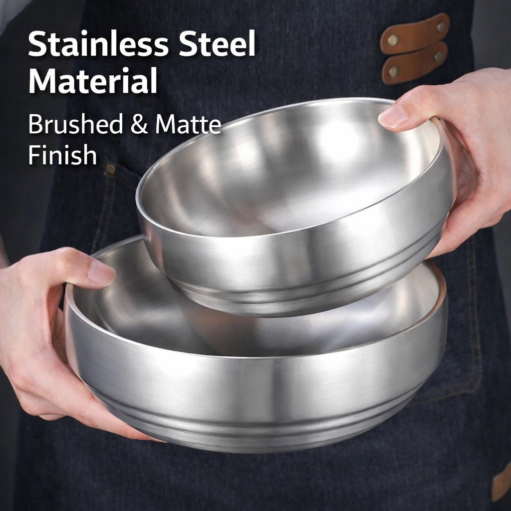 Stainless Steel Elevated Dog Bowl for Large Dogs – Anti-Tip Pet Feeding Bowl with Neck Support