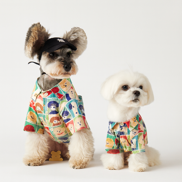 Cotton-Linen Printed Pet Shirt – Lightweight Spring/Summer Top for Small & Medium Dogs