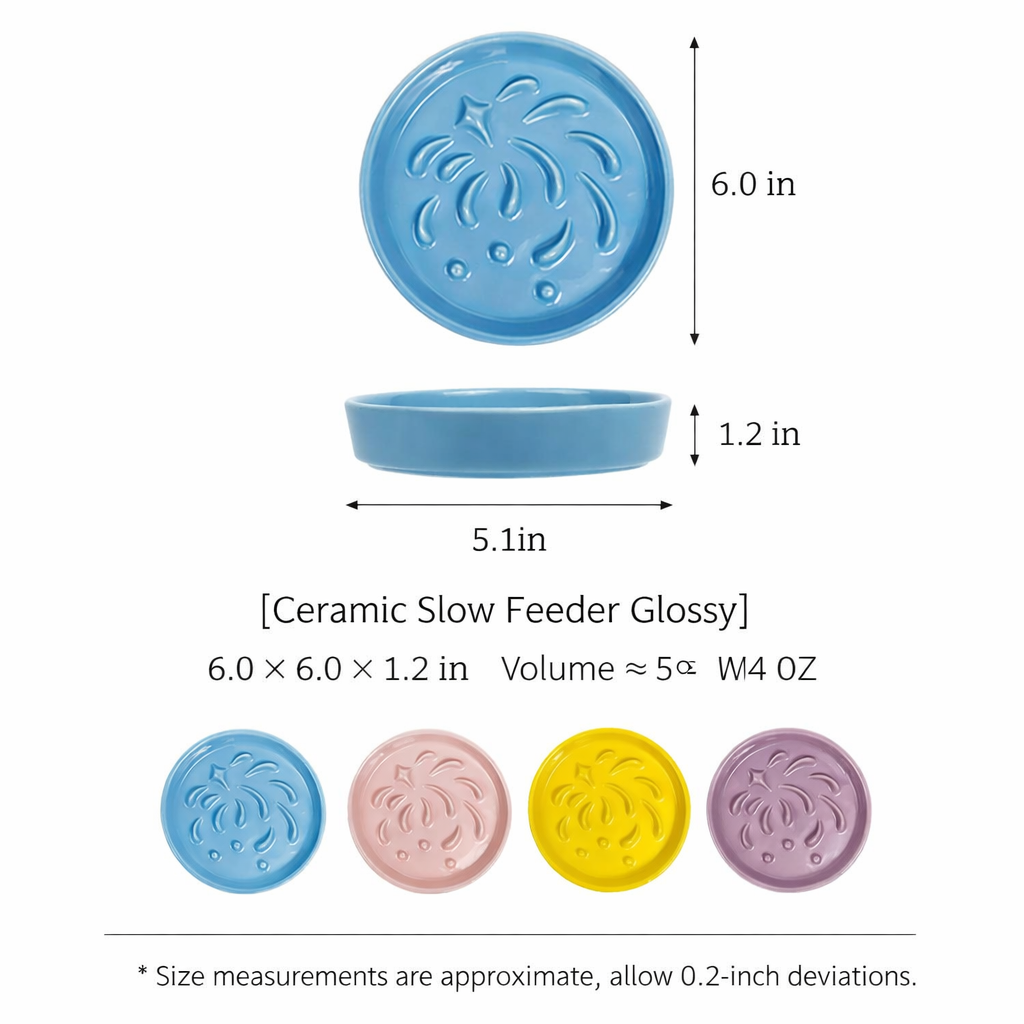 5-Inch Ceramic Slow Feeder Bowl – Low-Difficulty pet Bowl