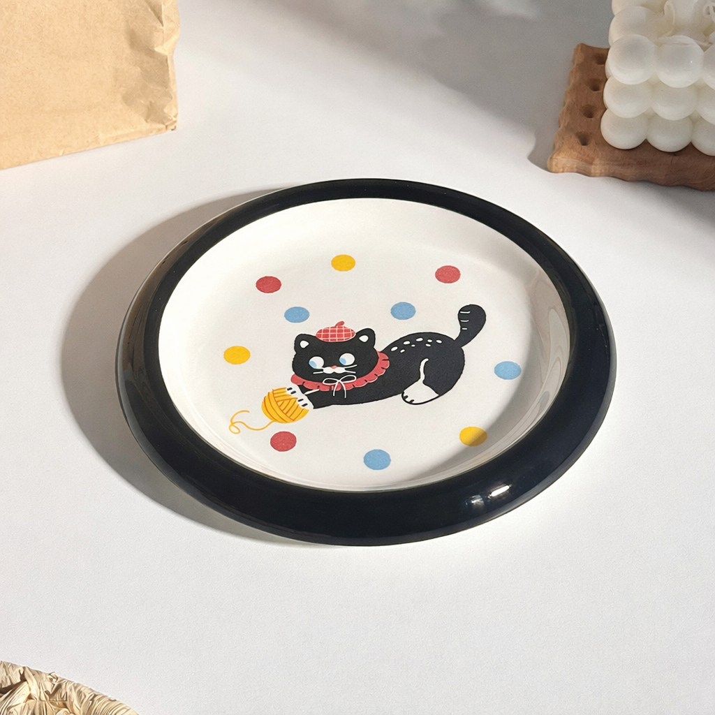 Ceramic Cat Bowl – Cat Food Dish & Canned Food Plate, Pet Feeding Bowl