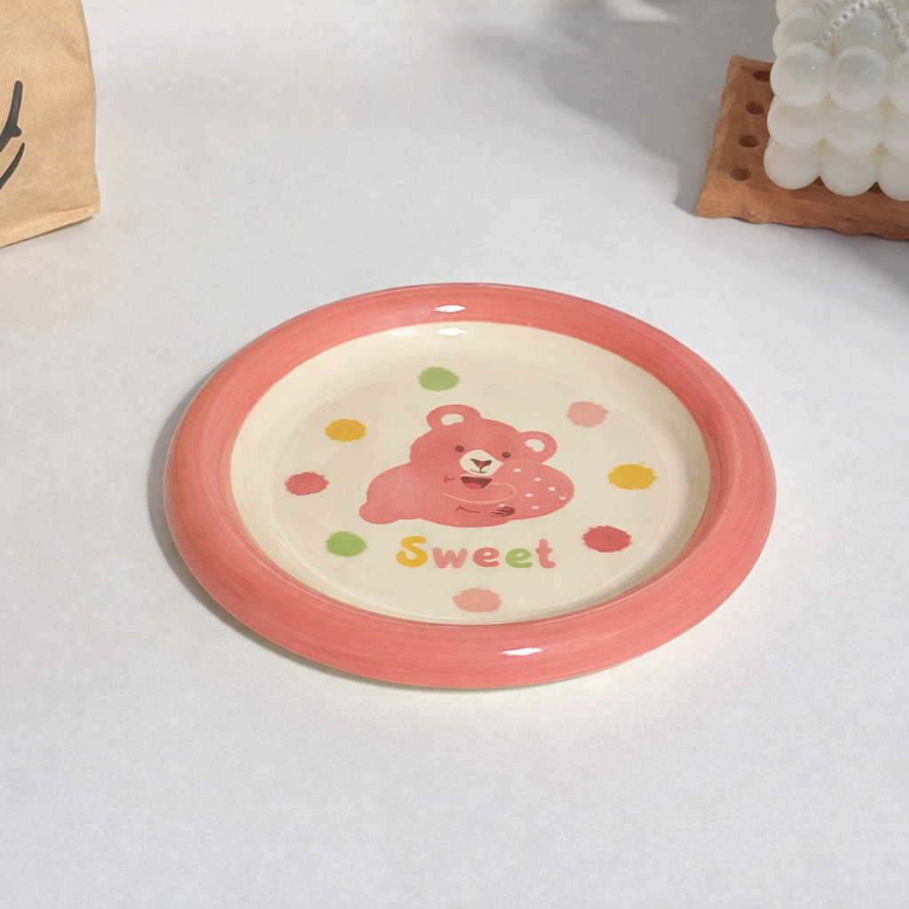 Ceramic Cat Bowl – Cat Food Dish & Canned Food Plate, Pet Feeding Bowl