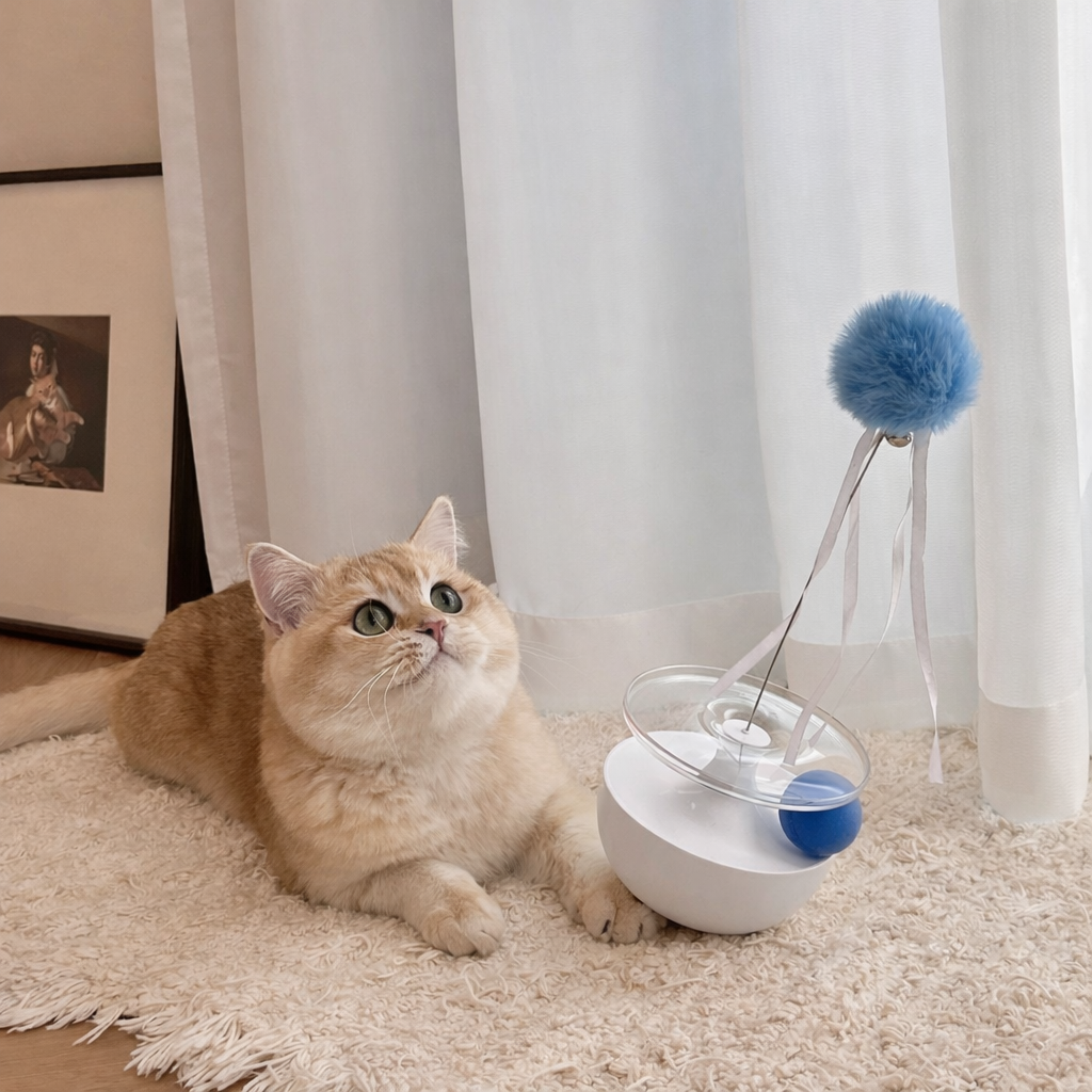 Tumbler Cat Toy with Feather – Interactive Teaser Toy for Cats