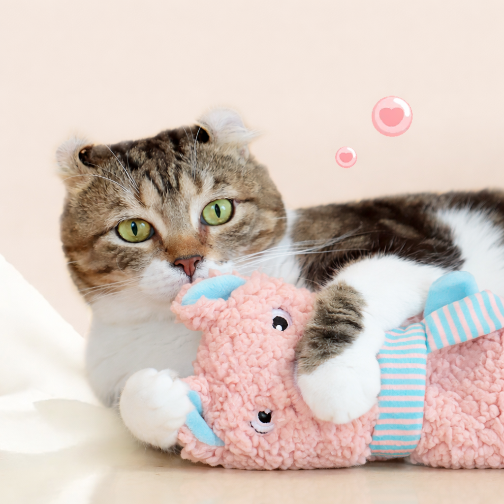 Interactive Cat Toy with Crinkle & Squeaker – Chew, Kick & Teaser Toy