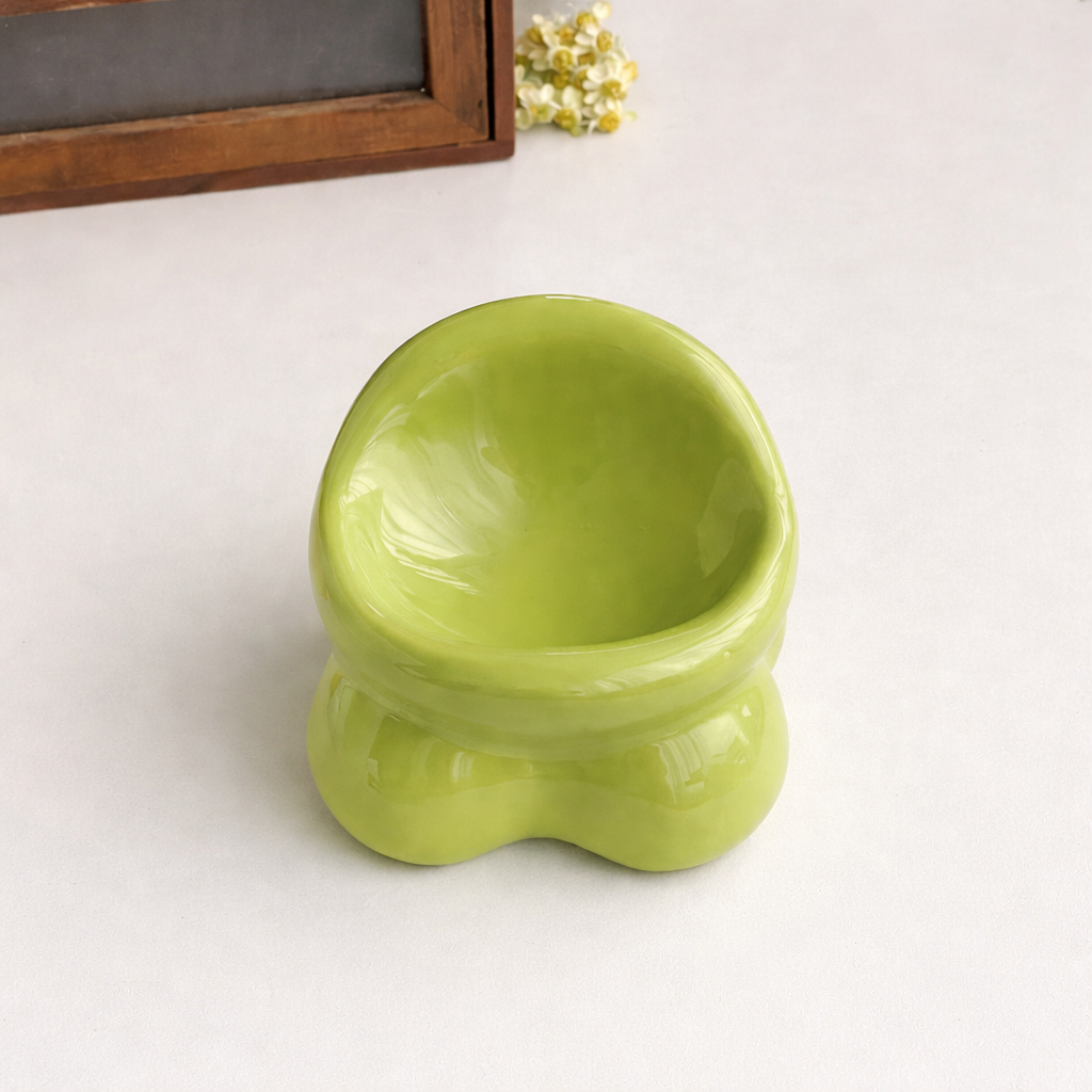 Ceramic Cat Bowl – Cute Design, Neck-Friendly Pet Bowl for Cats