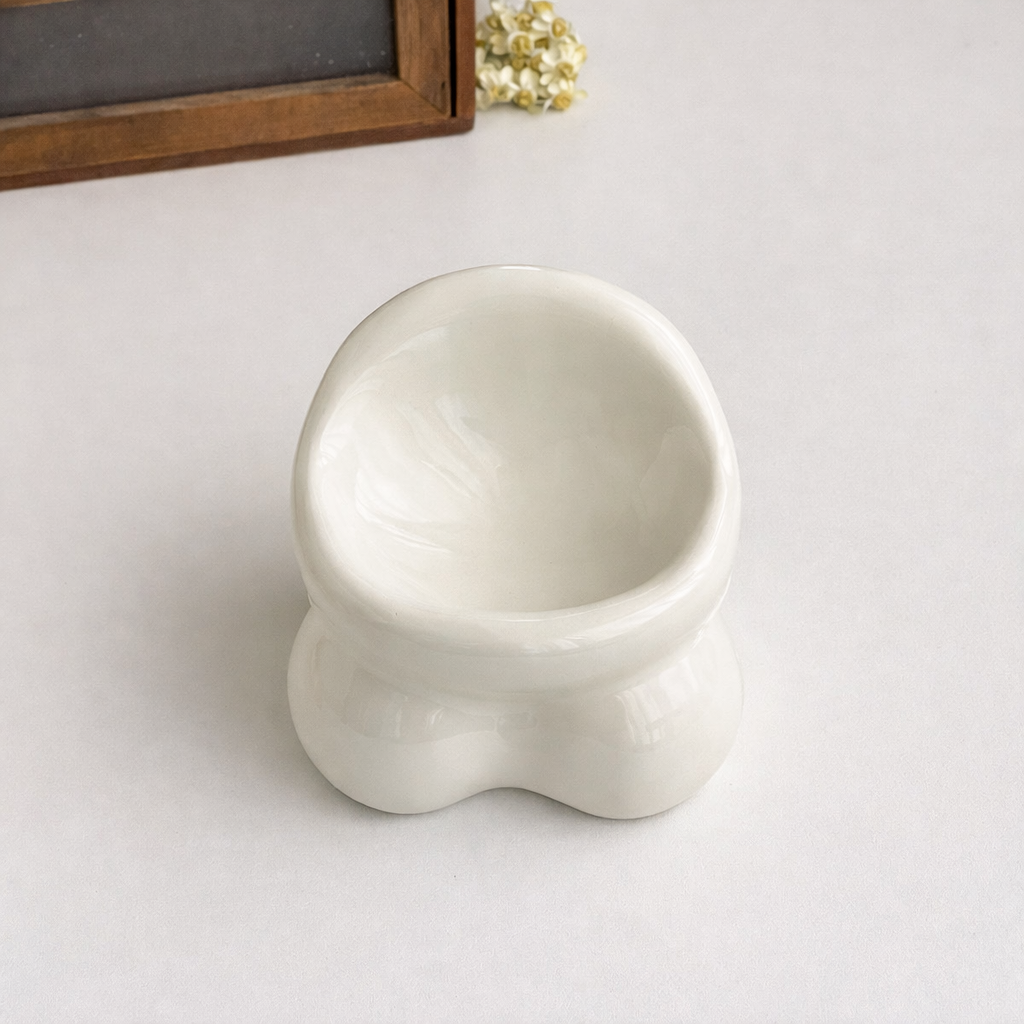 Ceramic Cat Bowl – Cute Design, Neck-Friendly Pet Bowl for Cats