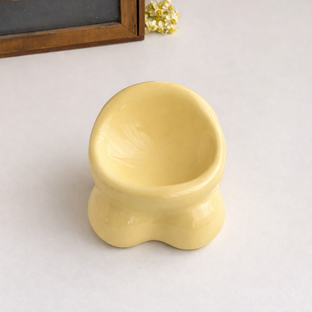 Ceramic Cat Bowl – Cute Design, Neck-Friendly Pet Bowl for Cats