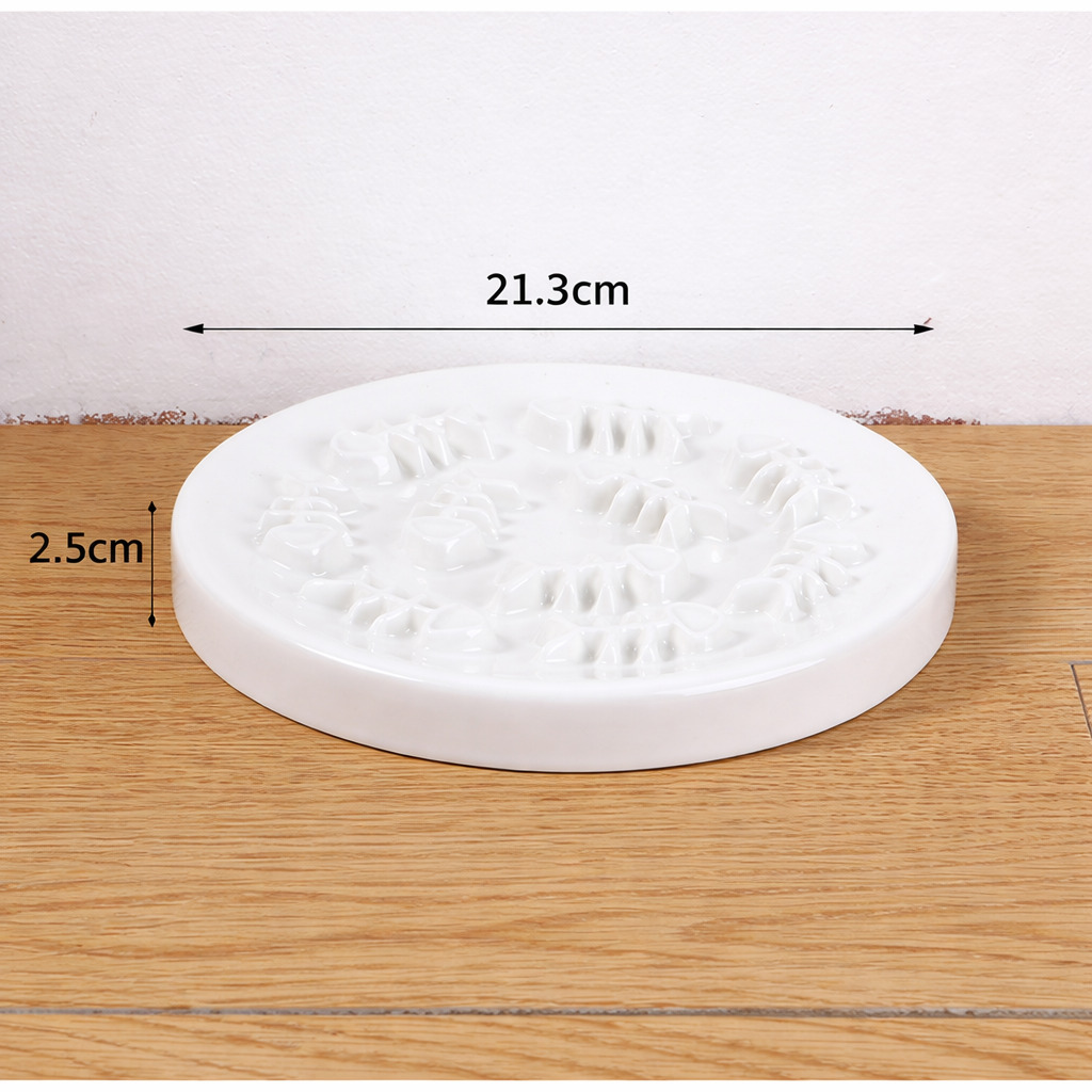 Ceramic Slow Feeder Dog Bowl – Wide Opening Elevated Bowl for Large & Medium Dogs