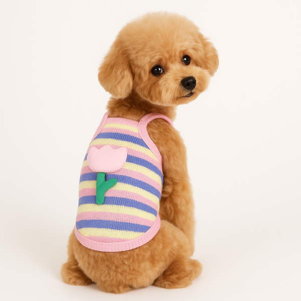 Knitted Dog Tank Top – Lightweight Cotton Vest for Small Dogs