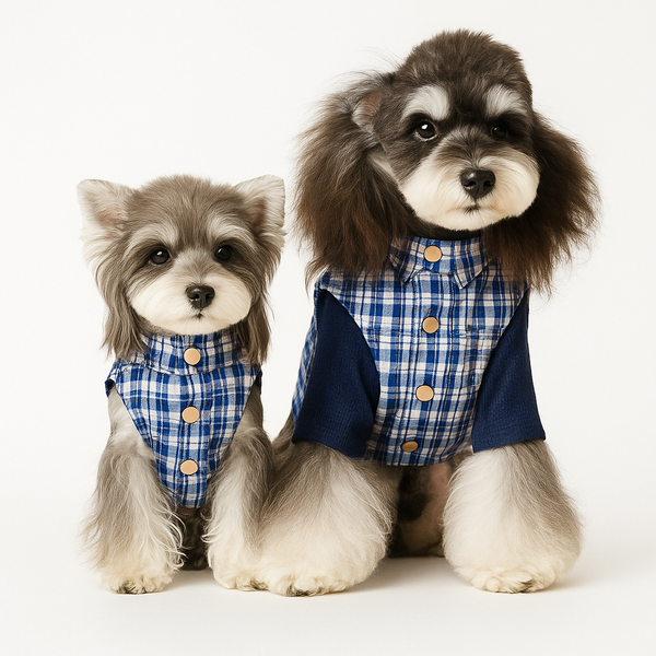 Plaid Puffer Dog Vest – Warm Sleeveless Down Jacket