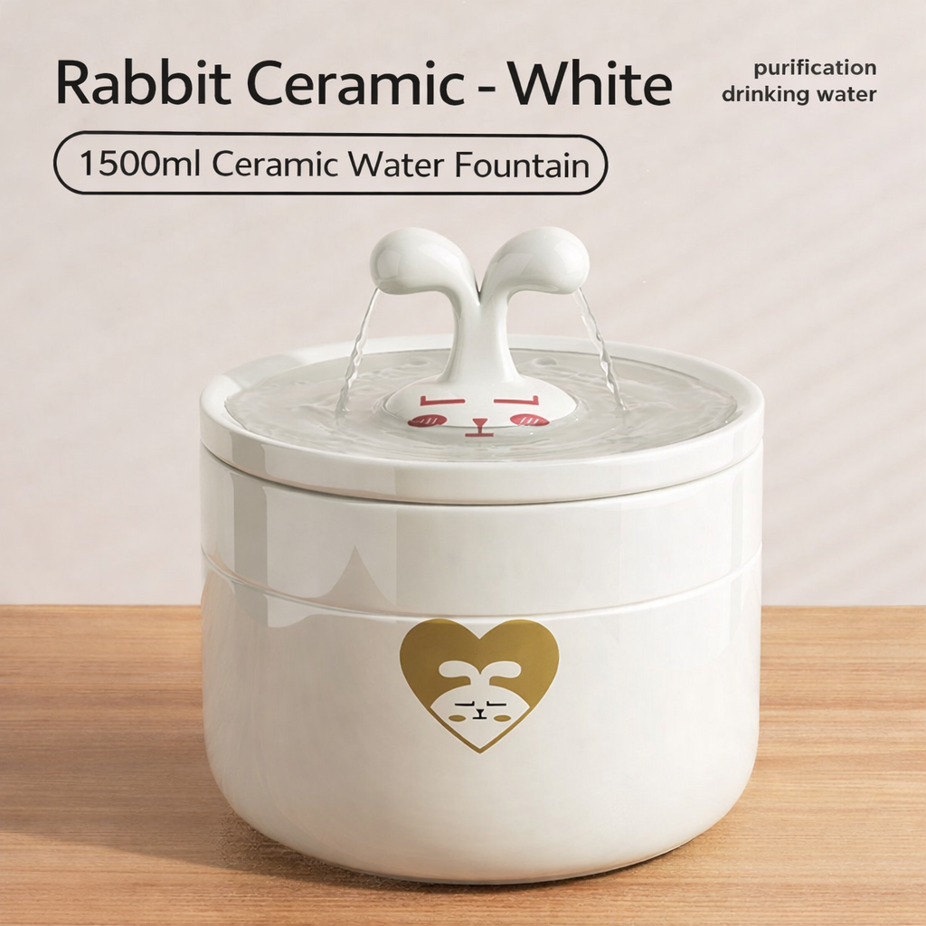 Ceramic Automatic Cat Water Fountain – Circulating Flow Pet Drinking Fountain