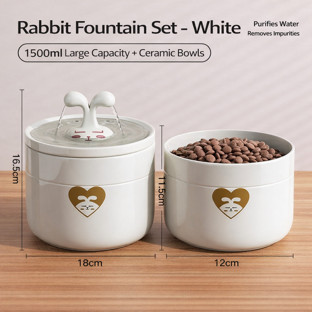 Ceramic Automatic Cat Water Fountain – Circulating Flow Pet Drinking Fountain